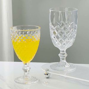 Verre à pied haut gaufré motif tournesol, style rétro français, pour café, jus et vin rouge - Product Image 3
