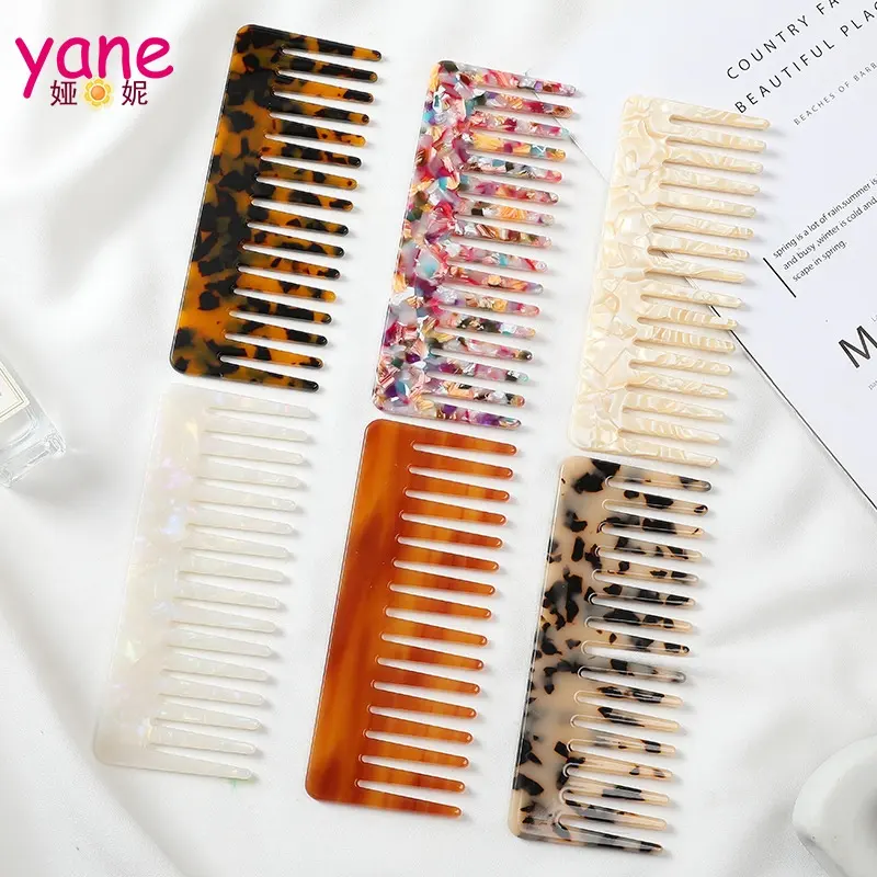 Luxury acetic acid hair comb and 15 *6 CM Anti-Static rectangle comb with custom for women