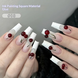 Gel de uñas de color sólido de la serie mini, con efecto degradado y pintura de color, en envase básico, de cuatro compartimentos, con diseño de cuadrados estilo tinta china y acabado pintado. - Product Image 2