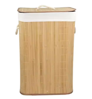 Panier à linge pliable en bambou Panier de rangement pour vêtements Panier de rangement en polyester avec poignée