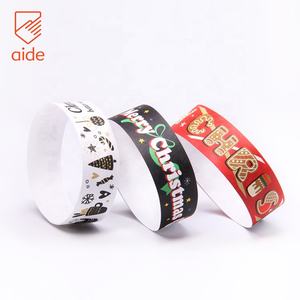 Maßgefertigte Reißfeste Wasserdichte Party-Armbänder Weihnachts-Festival-Party Tyvek-Armbänder Event-Armbänder mit Logo Individuell - Product Image 6