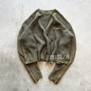 Pull tricoté personnalisé de haute qualité à col rond et manches longues, style mode hiver, coupe ample et épaisse - Product Image 5