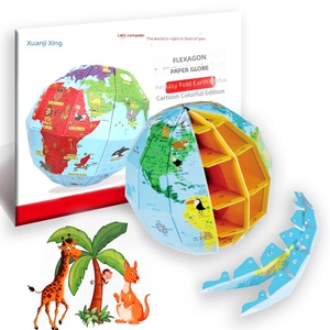 <span class=keywords><strong>Globe</strong></span> de <span class=keywords><strong>Puzzle</strong></span> en papier assemblé pour enfants, jouet <span class=keywords><strong>globe</strong></span> de <span class=keywords><strong>Puzzle</strong></span> avec reconnaissance AR pour téléphones mobiles et table - Product Image 1