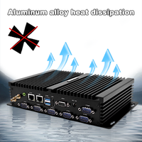 Mini PC Industrial sin Ventilador Intel Core i5-4200U 2C/4T DDR3 16GB RAM Máxima 2xIntel 2.5G LAN 6xRS232 COM Compatible con Win 7/10 Linux