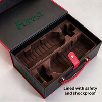 Boîte cadeau rigide en similicuir personnalisée Forest Packing avec logo gaufré et boucle métallique pour vin, thé, cadeaux d'entreprise et de fêtes