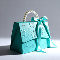 Boîte cadeau de luxe pour chocolats, design petite valise, poignée perlée, emballage alimentaire en carton durable, pelliculage mat