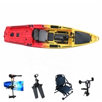 Kayak de pêche à pédales Sit-on-Top avec moteur à pédales, kayak/canoë de tourisme motorisé, canoë transparent Vicking 13 pieds CE HDPE 3 ans