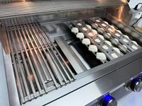 Barbecue à gaz infrarouge 4 brûleurs en acier inoxydable haute performance pour cuisine extérieure intégrée, avec commande par bouton pour rôtir poulet et agneau