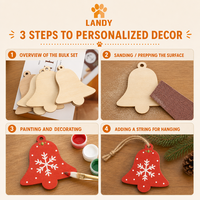 Clochettes de Noël Artisanales en Bois Raffiné, Esthétiques, en Peuplier Naturel, Ornements Suspendus DIY pour la Décoration de la Saison des Fêtes