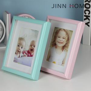 Cadre photo en bois Jinn Home, <span class=keywords><strong>taille</strong></span> <span class=keywords><strong>6</strong></span>*8 <span class=keywords><strong>pouces</strong></span>, couleur bleu et rose, pour cadeau de souvenir de bébé - Product Image 4