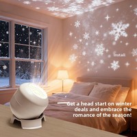 Nuevo Proyector LED Recargable de Copos de Nieve Navideños, Lámpara Decorativa Giratoria Colorida para Fiestas, Luz de Escenario para Halloween 16