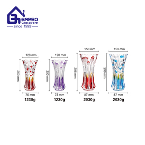 Vase en verre cristal de luxe moderne, design Art Déco, coloré par pulvérisation, pour ornement de maison, décoration de mariage, vase à bourgeons - Product Image 1
