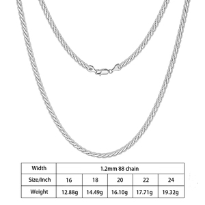 Vente en gros 925 Sterling Silver Diamond Cut Figaro Chaîne Chaîne Italienne Chaîne Cubaine Serpent Os Chaîne Collier Designs pour Hommes et Femmes - Product Image 6