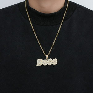 Colgante con letra, colgante estilo hip hop con circonita, collar con letra del dólar estadounidense. - Product Image 4