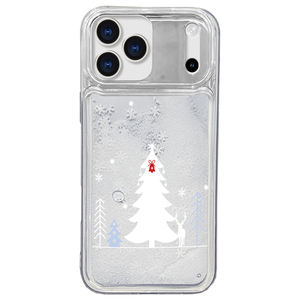 Blanco Navidad copo de <span class=keywords><strong>nieve</strong></span> líquido arena movediza TPU + PC estuche a prueba de golpes para 15/16/17 Series invierno vacaciones árbol de Navidad - Product Image 1