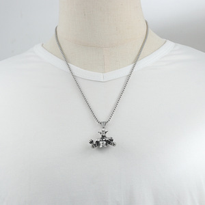 Pendentif taureau en acier inoxydable, collier à thème animal pour hommes et femmes, cadeau 19011 - Product Image 4