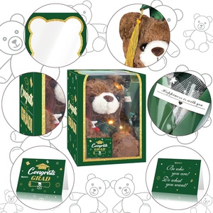 Set de Regalos de Graduación 2025: Oso de Peluche, Flor Artificial, Tarjeta de Felicitación, Decoraciones Verdes para Fiesta de Graduación - Product Image 3