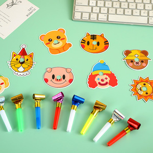 Silbatos de cumpleaños de dibujos animados para niños, recuerdos de fiesta de plástico para niños de 2 a 4 años, accesorios de animación respetuosos con el medio ambiente - Product Image 2
