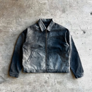 Clothing Manufacturer Custom High Quality Denim Detroit <b>Jacket</b> Custom Blank Vintage Acid Wash <b>Zip</b> <b>up</b> Work <b>Jackets</b> - Product Image 1