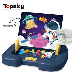 Papan Gambar Puzzle Kartun 3-in-1 Terbaru Unisex Magnetik DIY Mainan Edukasi Bahan Plastik dengan Kemasan Kotak PC - Product Image 5