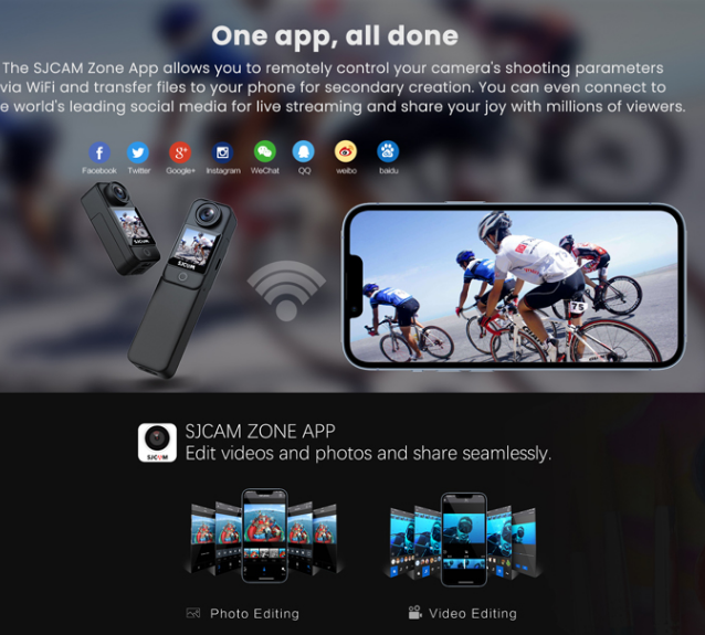 Sport Action Camera hd 720p 4K Action Camera Manual Waterproof FlowState Stabilization 2800mAh Battery Camera in Stocks