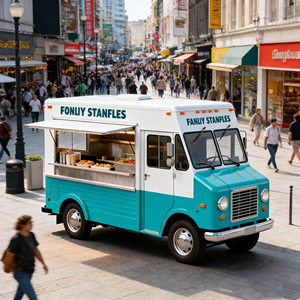 Remorque de restauration rapide compacte en acier inoxydable, 4 roues, 13 pieds, kiosque mobile, camion de cuisine de rue, cuisine complète pour concession - Product Image 6