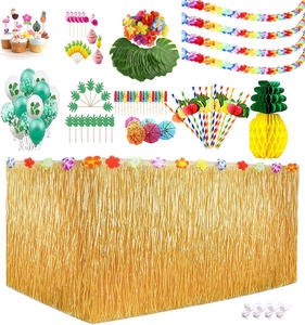 <span class=keywords><strong>Jupe</strong></span> <span class=keywords><strong>de</strong></span> <span class=keywords><strong>Table</strong></span> Luau jetable fleur d'hibiscus artificielle hawaïenne pour décorations <span class=keywords><strong>de</strong></span> fête d'anniversaire - Product Image 6