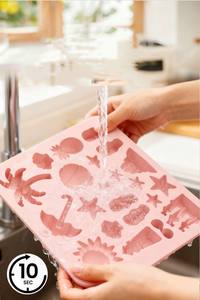 Beach Theme Pattern Nonstick Silicone Cake Molds Food-Grade Reusable Cute Silicone Magnetic <b>Chocolate</b>, Candy & Ice DIY Mold - Product Image 5