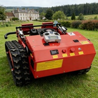 Débroussailleuse industrielle intelligente tout-terrain autopropulsée télécommandée pour l'agriculture et les pelouses, à entraînement hydraulique
