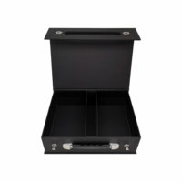 Boîte d'exposition d'échantillons de carreaux de luxe en similicuir noir, valise en cuir PU, étui à main avec serrure