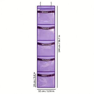 Vibrant Weekly Kids Closet Organizer Convenient Hanging Storage for Monday to Friday School Clothes - Product Image 3