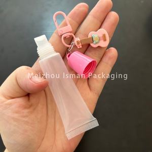 หลอดบีบพลาสติกสีชมพูขนาด 10 มล. 15 มล. สำหรับครีมทามือ ครีมทาตา ลิปกลอส ลิปสติก พร้อมพวงกุญแจน่ารัก - Product Image 6