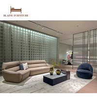 BLAINE Original 1901 Ensemble de canapés sectionnels pour villa, atelier et salon, design extrêmement épuré, en cuir véritable et éponge de haute qualité, Vente chaude