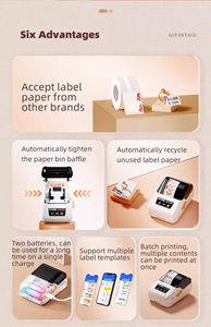 Yinzam T50 Pro Mini 50mm Handheld Móvel BT Térmica Preço Tags de Etiqueta Impressora para Android IOS Telefone <span class=keywords><strong>APP</strong></span> Controle - Product Image 2