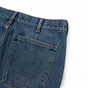 Pantalones Vaqueros de Mezclilla Ajustados y Anchos para Hombre, 100% Algodón, Ropa Unisex, Vietnam, Cintura Media, Estilo Moderno - Product Image 1