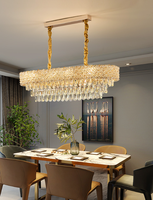 Lustre en cristal K9 de luxe pour salon, lampe suspendue pour salle à manger, plafonnier nordique pour chambre à coucher, luminaire suspendu