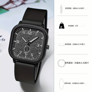 <span class=keywords><strong>Orologio</strong></span> da Polso al Quarzo LP64 Luxe con Cassa Quadrata per Uomo, <span class=keywords><strong>Quadrante</strong></span> Classico Semplice, Cinturino in Silicone, Verde <span class=keywords><strong>Bianco</strong></span> Grigio Nero, Orologi Casual da Uomo - Product Image 6