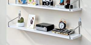 <b>Wall</b>-<b>mounted</b> Storage Rack No Drilling Required Iron Art Living Room TV <b>Wall</b> Decoration <b>Bookshelf</b> - Product Image 4