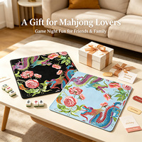 Tapis de mahjong personnalisé de style chinois en caoutchouc naturel écologique pliable antidérapant et insonorisant pour table de jeu