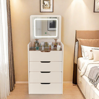 Meubles de toilette de style nordique moderne, coiffeuse blanche avec miroir et tiroirs pour la chambre à coucher