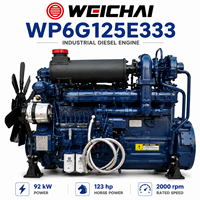 Moteur diesel de construction Weichai WP6G125E333, 92 kW, 123 CV, 2000 tr/min, 6,75 L, moteur industriel pour chargeuse, pompe, équipement agricole