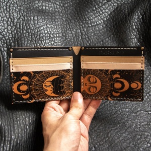 Portefeuille fin personnalisé Boshiho en cuir véritable Crazy Horse, style vintage, court, minimaliste, avec protection RFID et doublure en nylon - Product Image 4