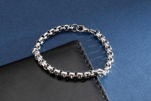 Vaf Belcher Quảng Trường Rolo Liên Kết Chuỗi Vòng Đeo Tay 316L Thép Không Gỉ Sliver/Vàng Hộp Tròn Vòng Đeo Tay Cho Phụ Nữ Người Đàn Ông - Product Image 5