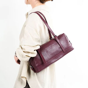 Sac à main en cuir de vachette simple pour femmes, grande capacité, sac à main en cuir Joker, sac à bandoulière de haute qualité pour femmes, logo personnalisé, faible MOQ - Product Image 1