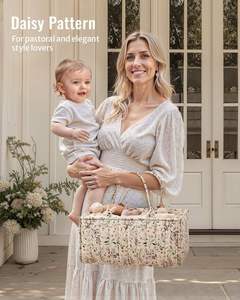 Custom Floral Diaper Caddy Organizer Stylish <b>Nursery</b> Storage Basket Diaper <b>Bag</b> - Product Image 2