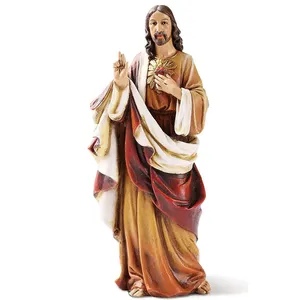 Statua di Gesù a grandezza naturale in resina, Scultura del Sacro Cuore di Gesù in fibra di vetro - <span class=keywords><strong>Prezzo</strong></span> all'ingrosso - Product Image 6