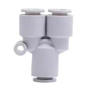 Y Shaped Hose Connect 3 Port Three Way Pneumatic Plastic Push In Fittings Quick Connect Plastic Tube Connector