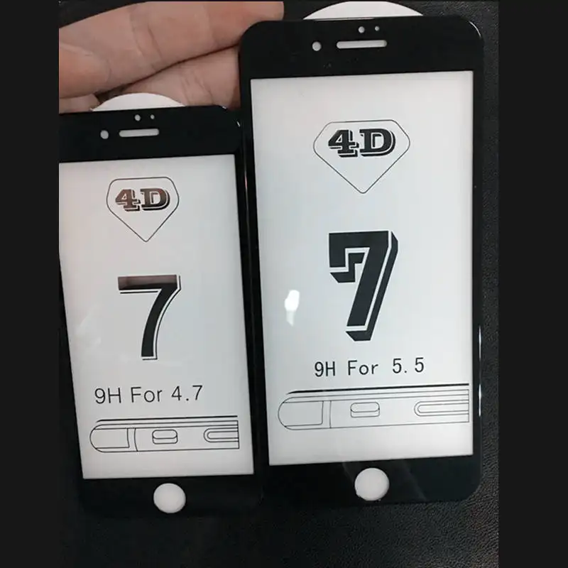 4D (2nd Gen 3D) volle Bildschirm Gehärtetem Glas Für iPhone 6 6S Plus 7 8 Plus Gebogene Schutzhülle Schutz Film 9H Fall auf 6 7 8 4.7 "5.5"
