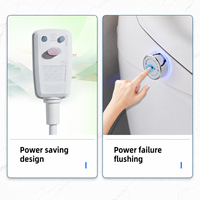 Toilette automatique avec réservoir encastré, toilette intelligente monobloc en céramique avec bidet intégré, éclairage nocturne, affichage LED, siège chauffant