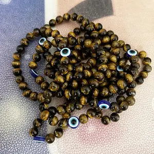 SN1861 8MM Tiger Eye Spiritual Junkies Yoga Jewelry Third Eye Beaded Bracelet Men Good Vibes For Men